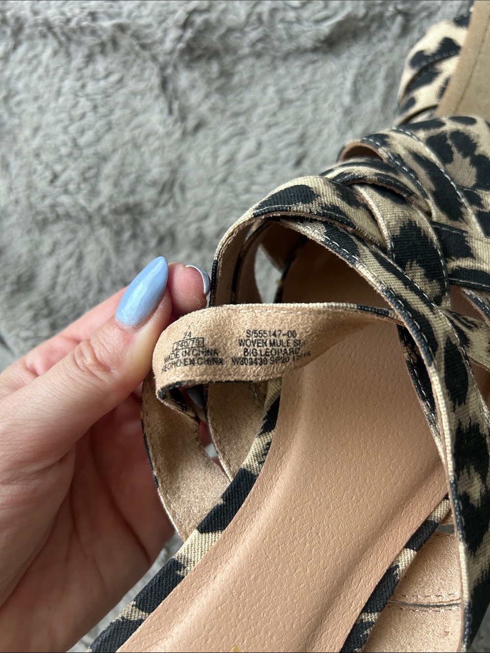 Old Navy Leopard-Print Woven Pointed Mules - Beige/Black - Picture 3 of 3